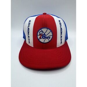Vintage 1980s Philadelphia 76ers Trucker Snapback Hat AJD USA